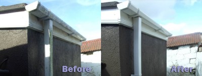 Before and After Hand Cleaning Fascia and Soffit Cleaning by GM Services, Cork, Ireland