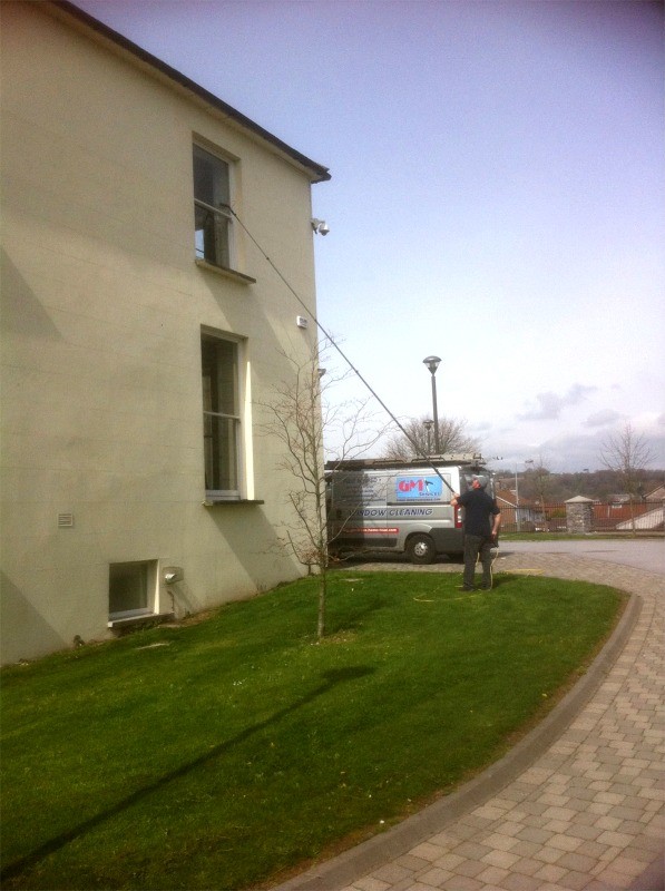 Cleaning the windows at Ringmahon House, Cork,  in preparation for the visit of President Mary McAleese in April 2011, G M Services, Cork Window Cleaners, Ireland